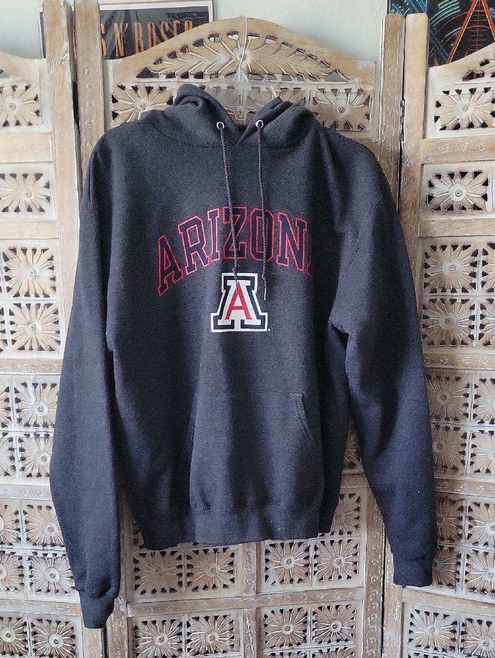 Champion Gray Arizona Hoodie with Red & White Logo